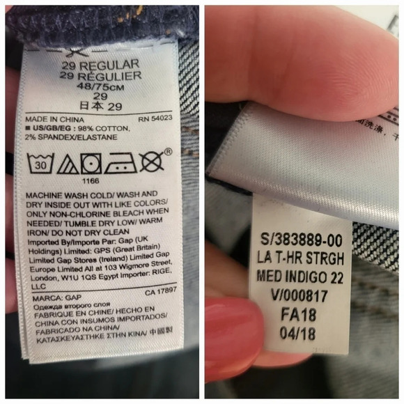 GAP Denim Distressed High Rise Straight Jeans Sz 29R - Picture 15 of 15